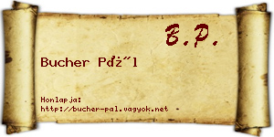 Bucher Pál névjegykártya