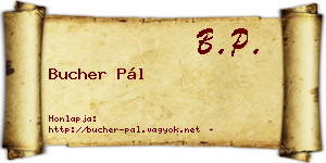 Bucher Pál névjegykártya